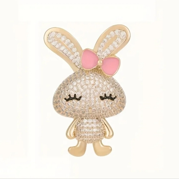 NEW Rhinestone Bunny Brooch Pin - Picture 2 of 6